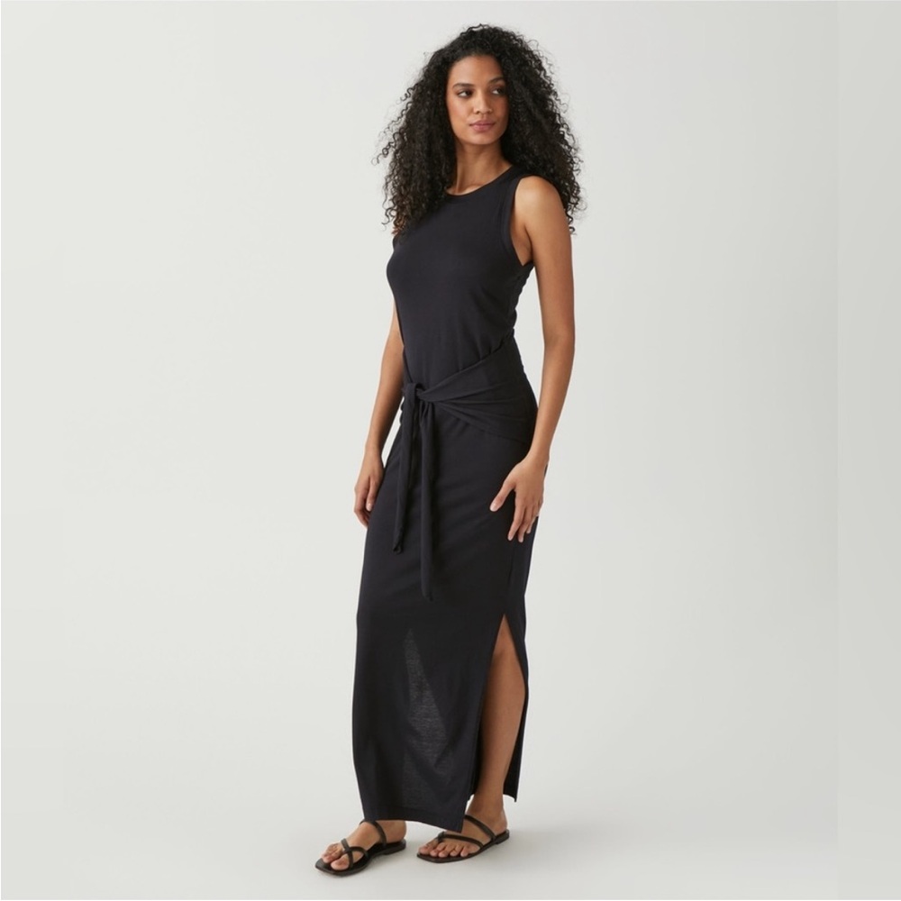 Michael Stars Solange Black Tie‎ Maxi Dress Medium Contemporary Resort Lounge